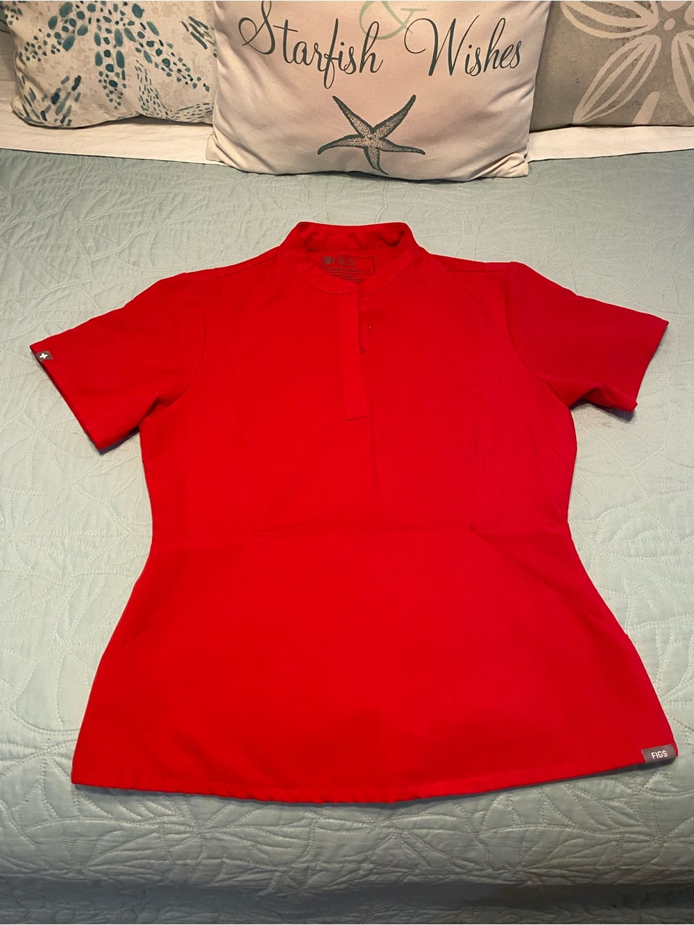 Figs Women's Red Medical Scrub Top